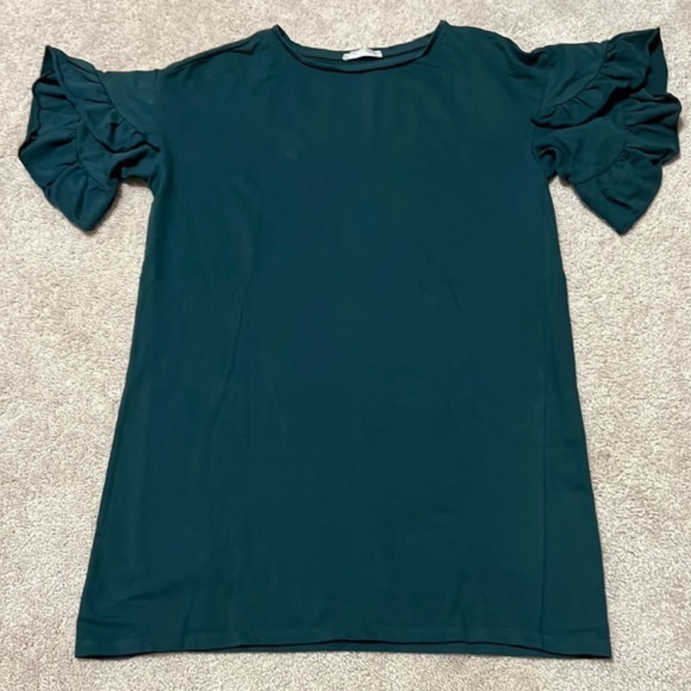 🌺🌺 ZARA Bell sleeves Green tunic  top Size S